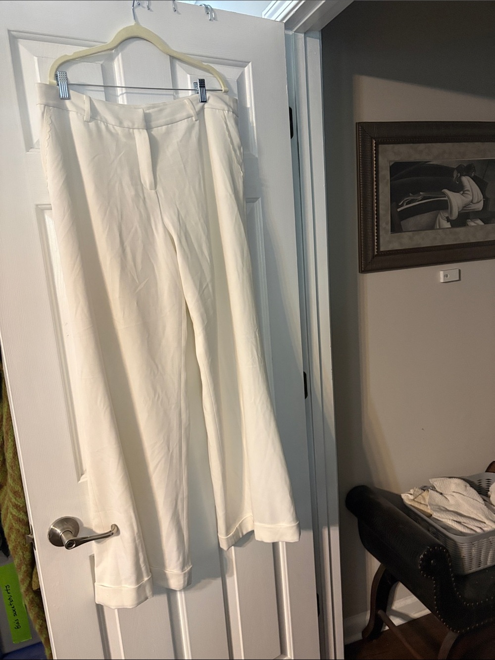 Kenar Cream Wide-Leg Dress Pants